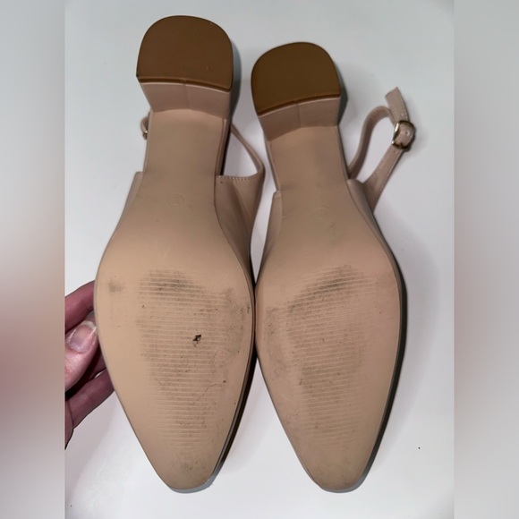 Fran Willor Chunky Heeled Slingback Shoes with Pointed Toe - Picture 2 of 8